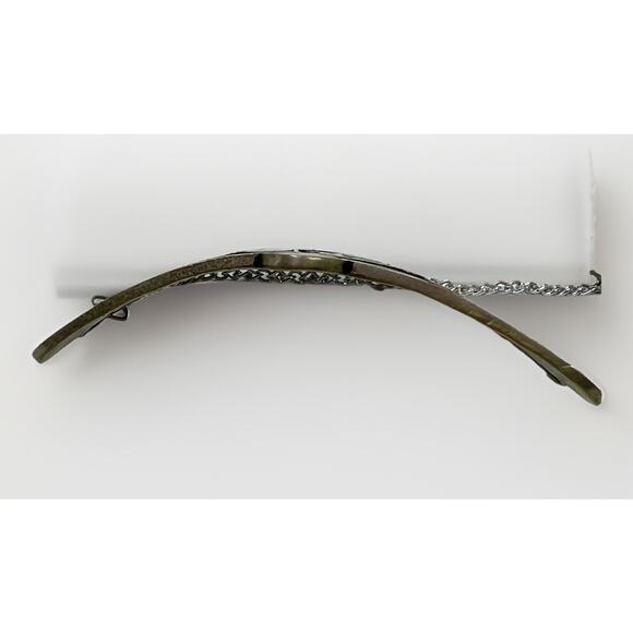 Vintage Alpaca Silver Mexico Abalone Mother Of Pearl Inlay Hair Barrette Clip 3” - Picture 6 of 9